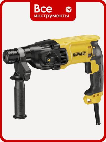 Изображение товара Перфоратор DEWALT D 25133 K с мощностью 800 Вт, частотой ударов до 5500 уд/мин и тремя режимами работы в кейсе