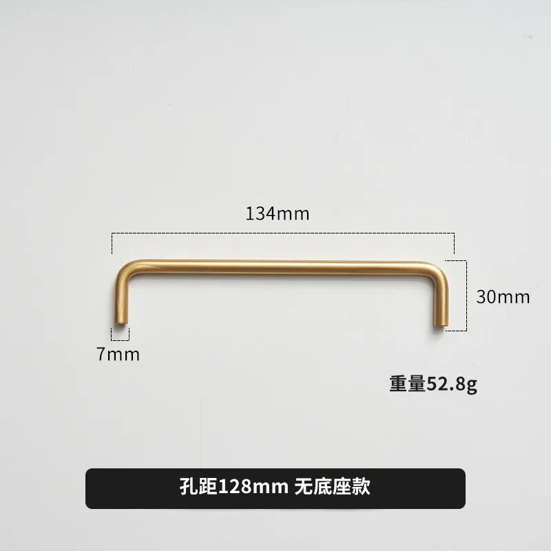 Золотистые латунные ручки для мебели 128mm hole