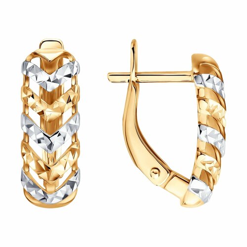 фото Серьги diamant online, красное золото, 585 проба, длина 1.5 см, , прозрачный
