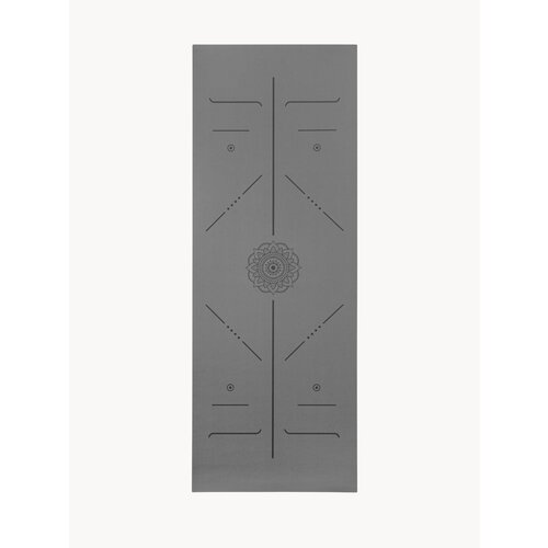 Ультрацепкий легкий 100% каучуковый коврик для йоги Mandala Travel Grey 185*68*0,2 см нескользящий и складной