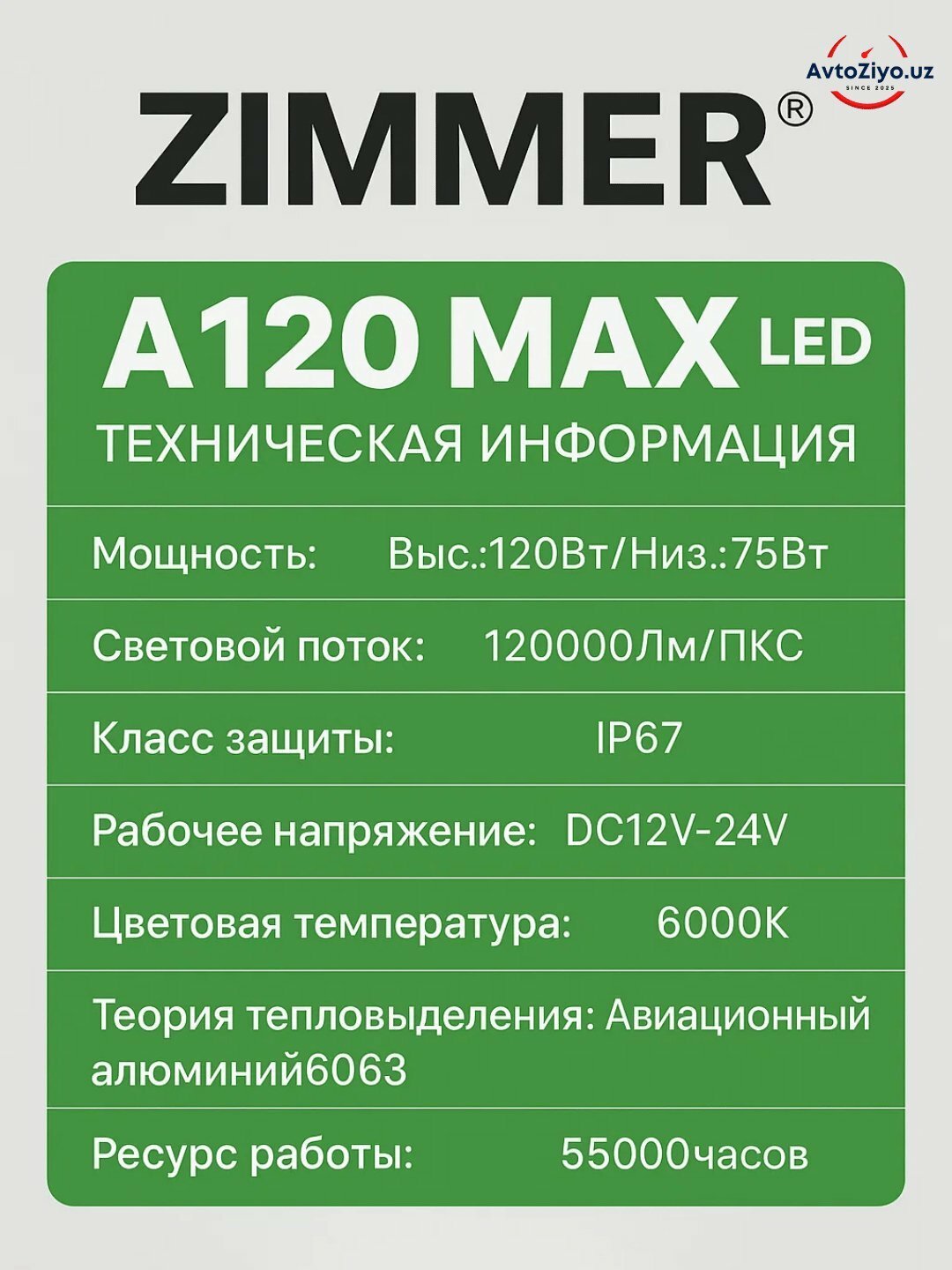 Zimmer A120 Max LED Лампочка, 120W это мощный источник света с выходной мощностью 120W