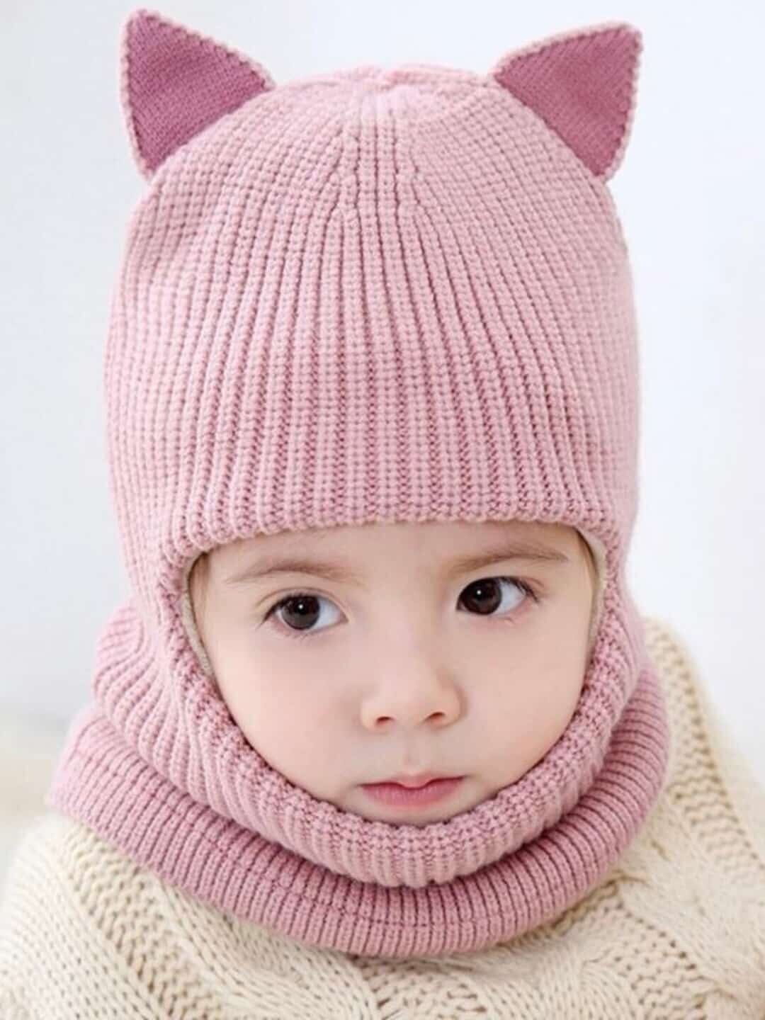 Шапка для детей, размер 2-5 лет, розовая — фото 1