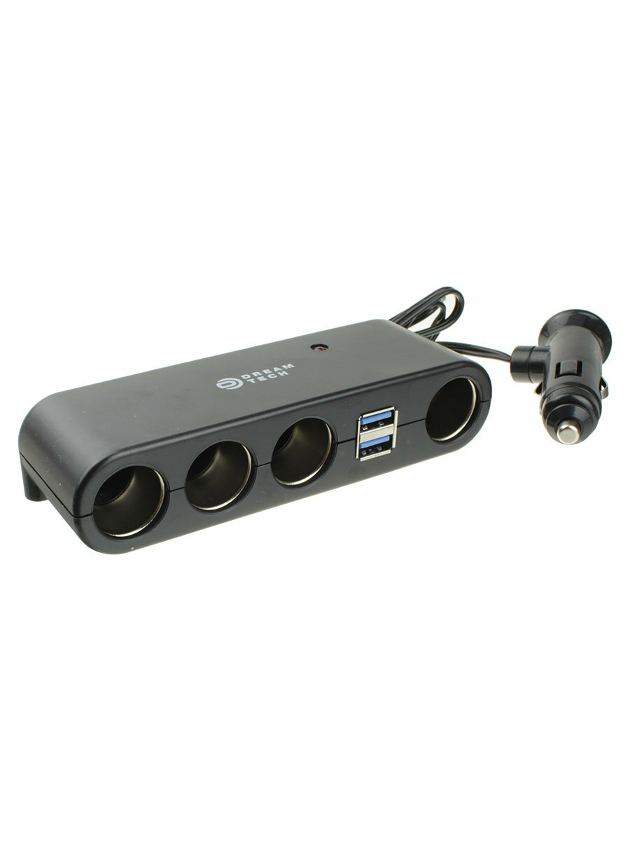 Разветвитель автоприкуривателя Dream WF-1204 4в1 2USB гнезда 5В 2А