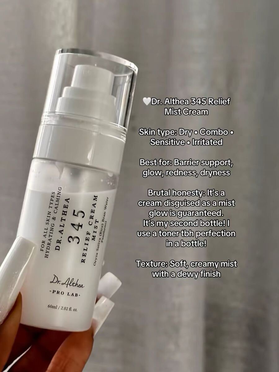 Увлажняющий и успокаивающий крем-мист DR. ALTHEA 345 Relief с пантенолом и рисовой водой, 60 мл