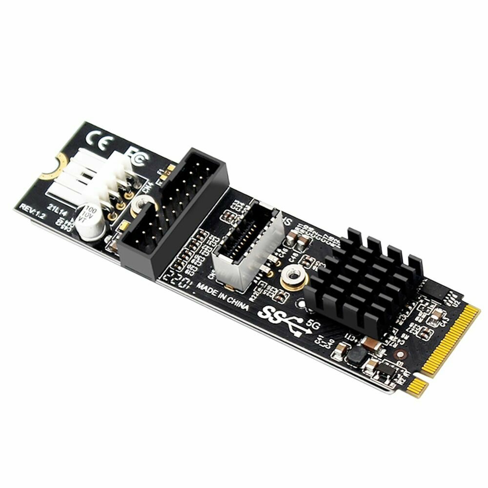 Контроллер PCIe M.2 (NEC D720201) USB 3.2 Gen1 5Gbps, Type-E + 19PIN (ORIENT M2-NC3U-19E) — фото 1