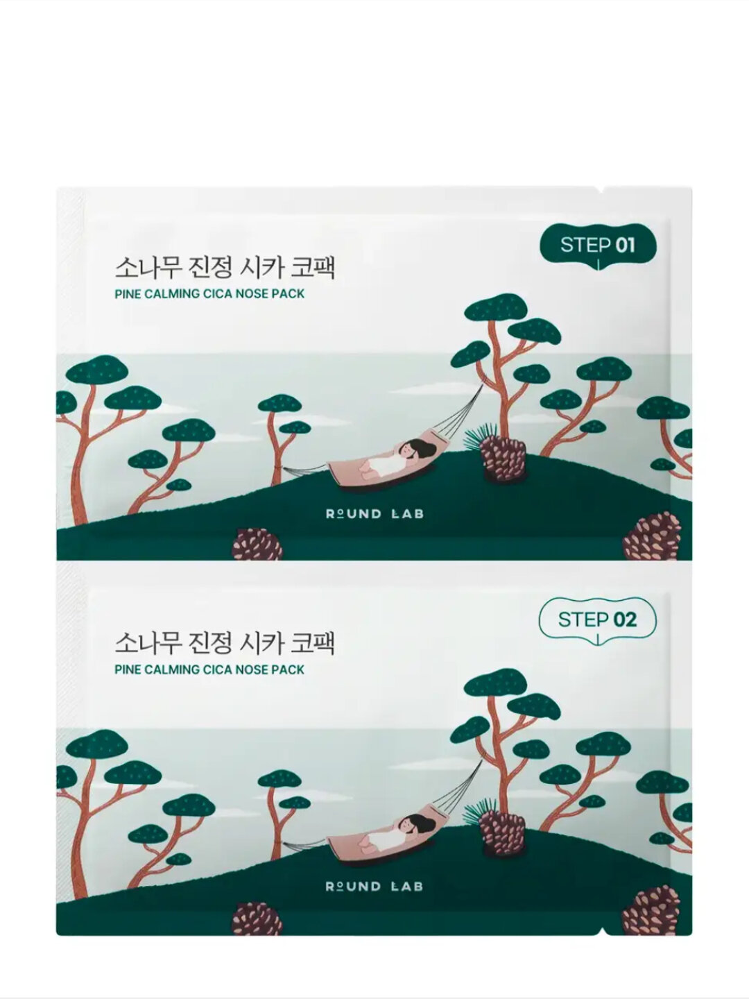 Набор патчей для очищения и сужения пор Round Lab Pine Cica Nose Pack
