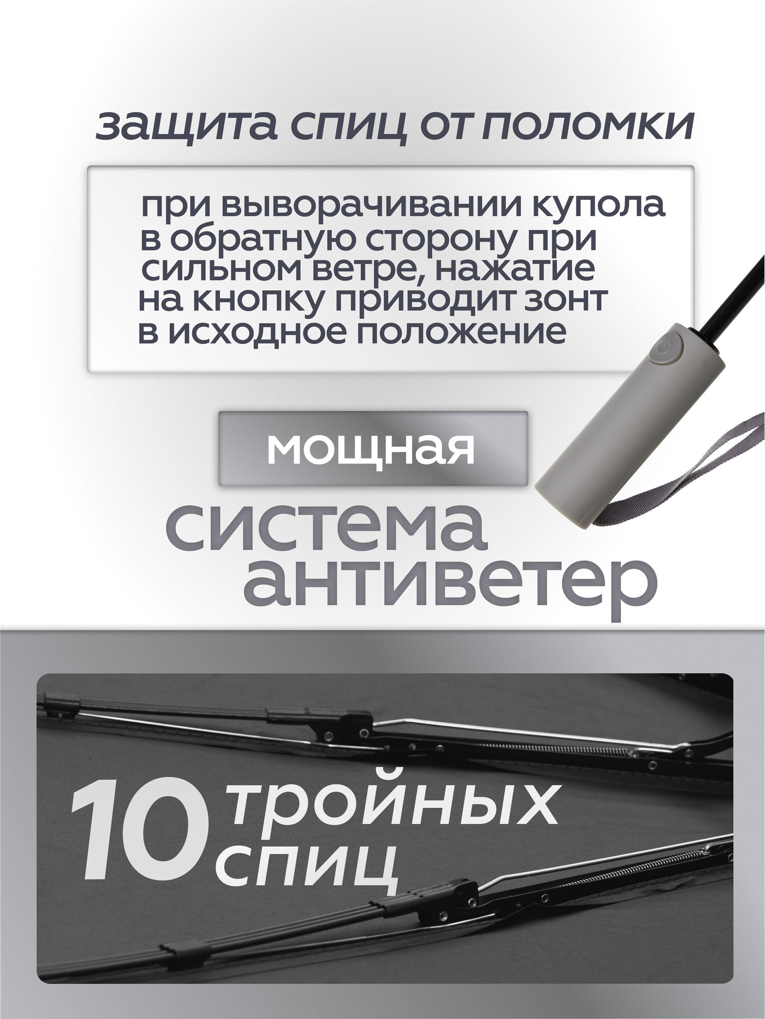 Смарт-зонт RAINDROPS, beige — фото 1