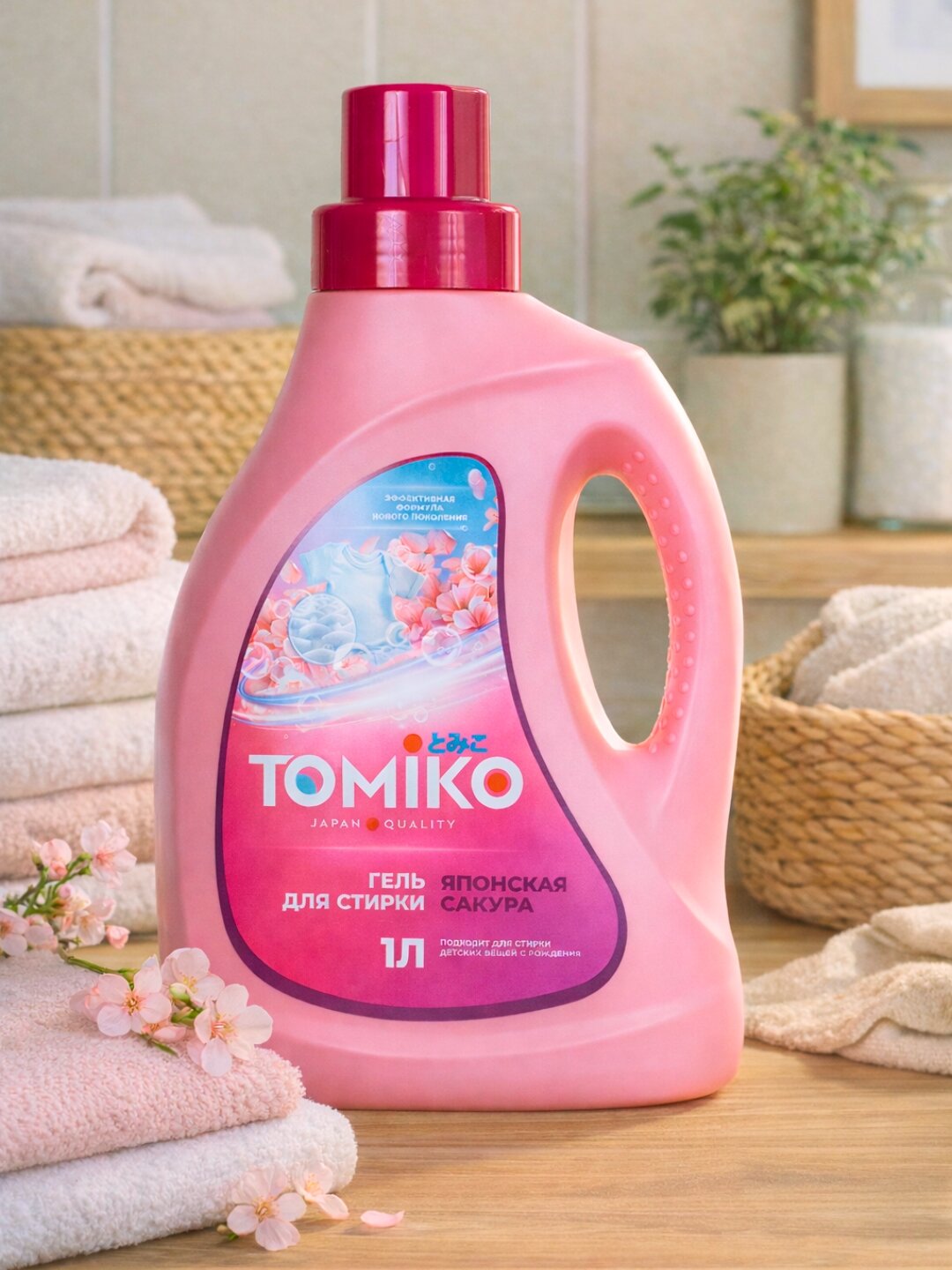 Гель для стирки TOMIKO, "Японская сакура", гипоаллергенный, 1 л