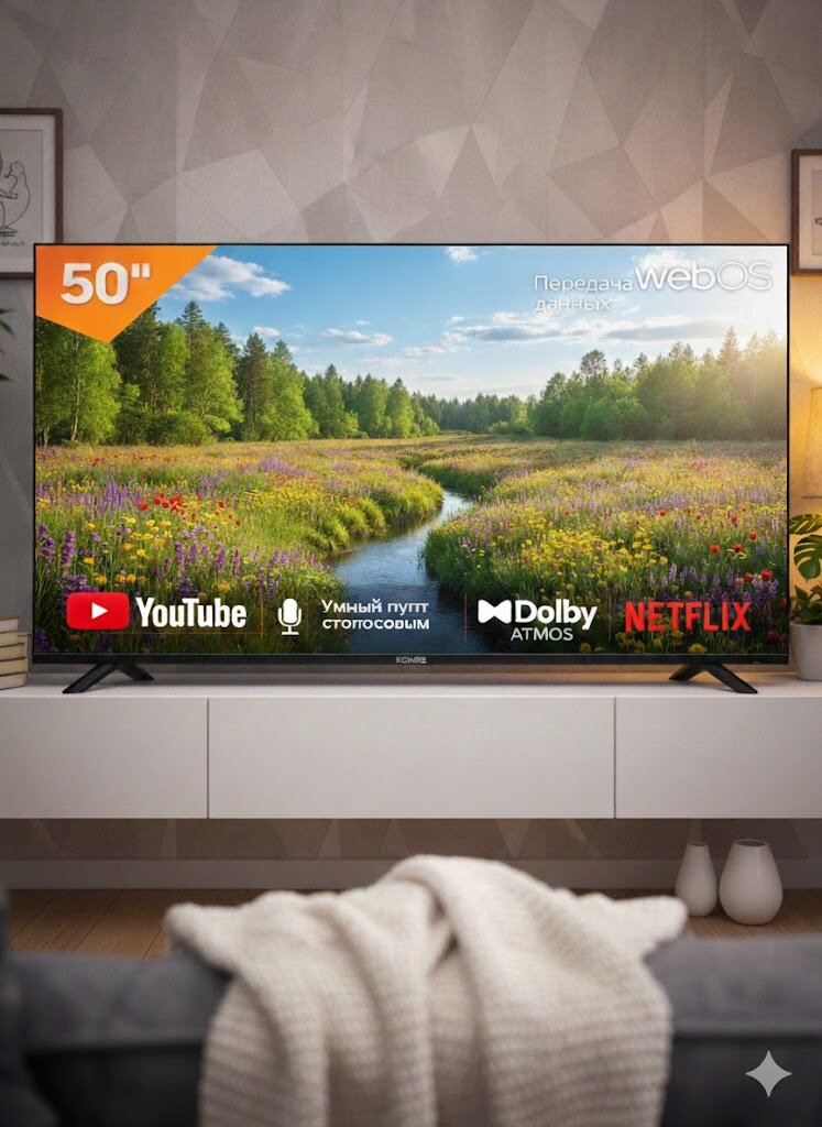 Телевизор Konig Led 50KUW-9000 Webos диагональ 50", разрешение 4К, с голосовым управлением