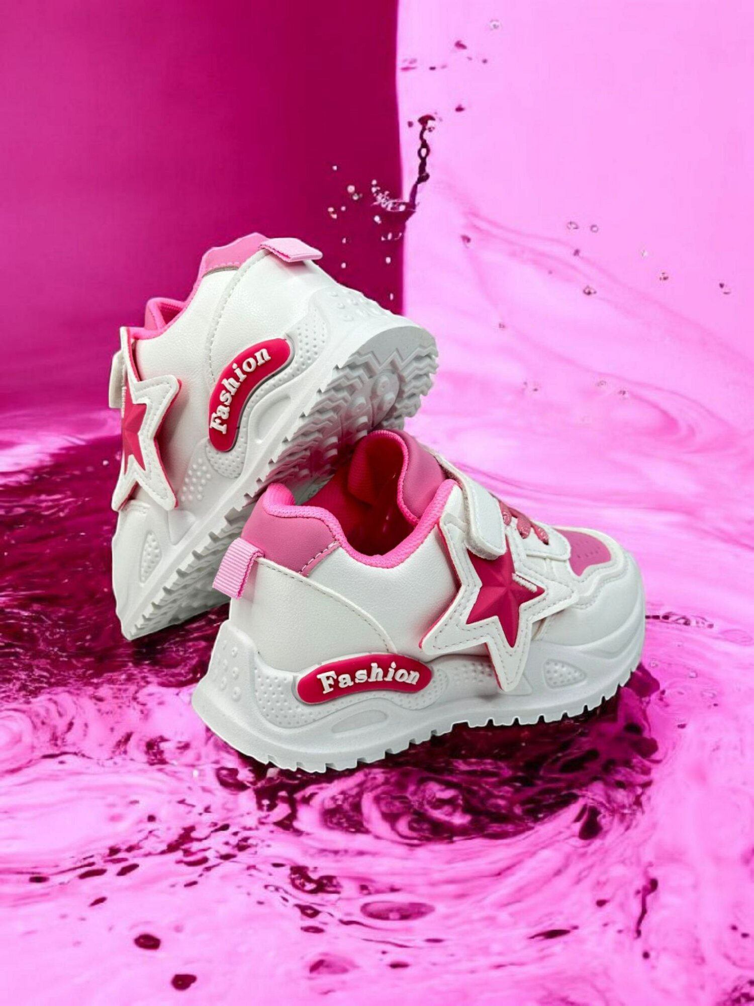 Кеды, размер 32, белый / розовый — фото 1