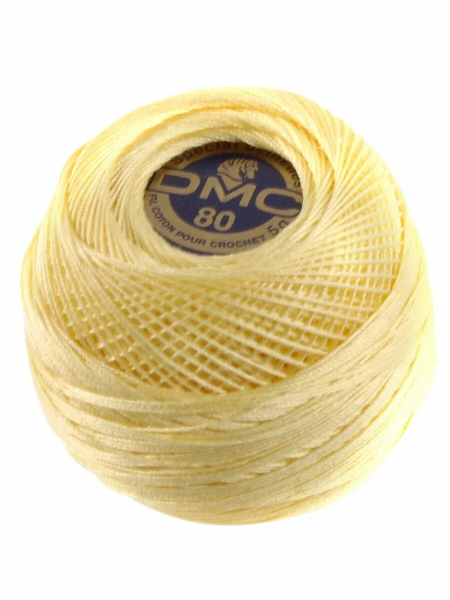 Нити DMC Dentelles для вязания кружева, 100% хлопок, 5 гр. (1 шт, 90 м.), цвет: 745