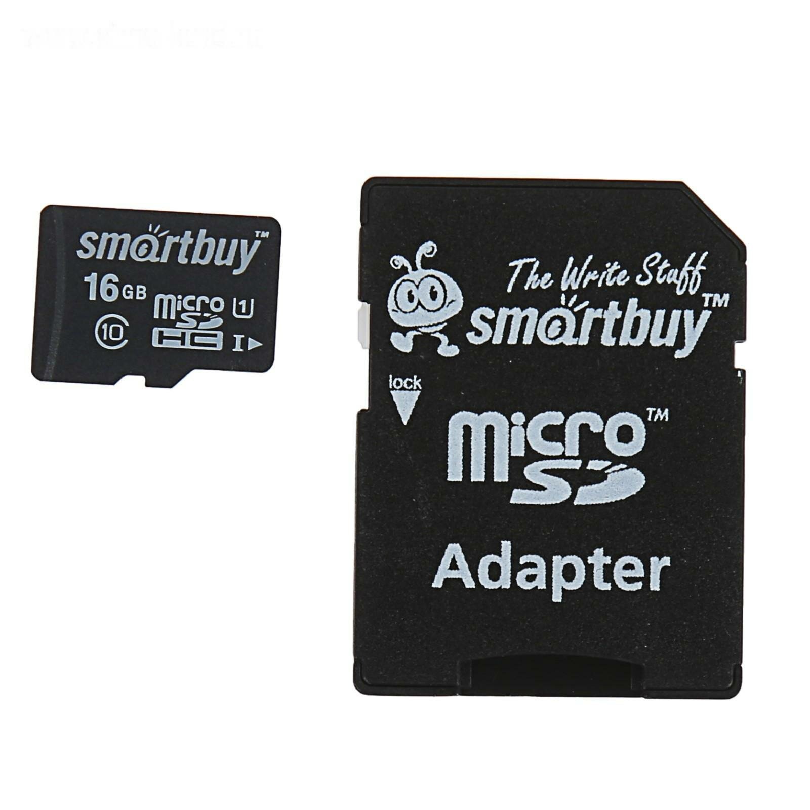 Micro SD Smartbuy 16 Gb Class 10 с адаптером SD