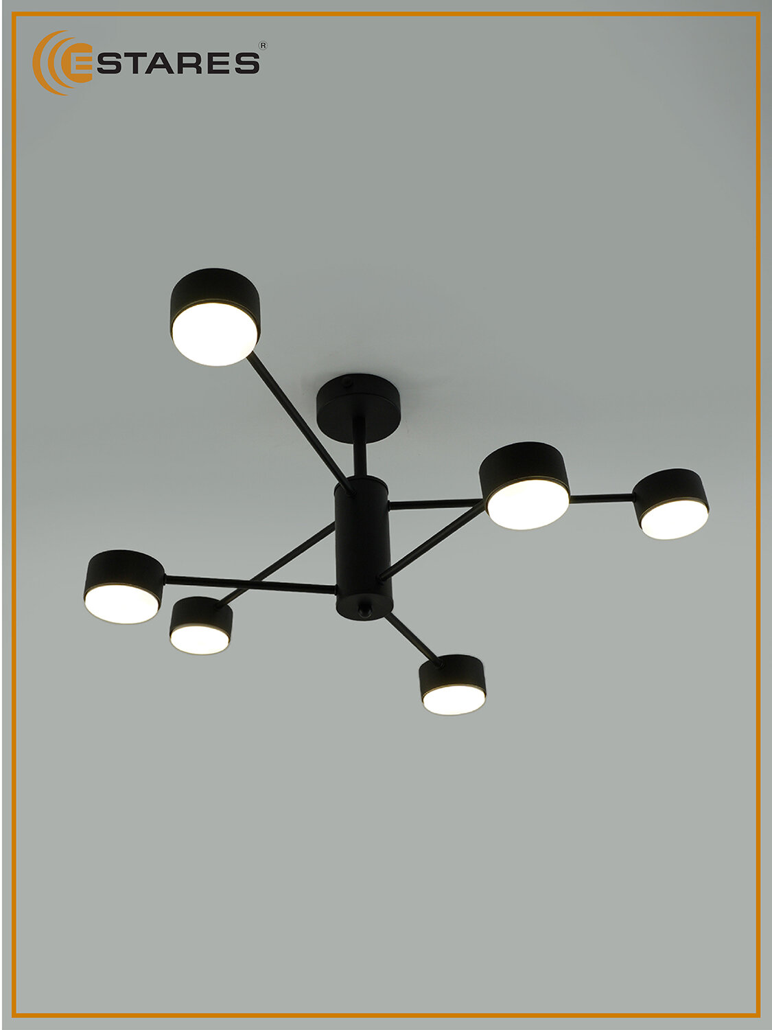 Люстра потолочная на штанге GUSTA 6xGX53 R-780x300-BLACK-IP20