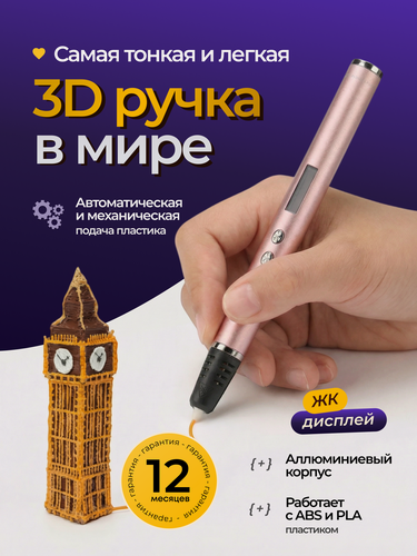 Изображение товара 3Д ручки Myriwell 3D-ручка ультратонкая RP900A последнего поколения (Розовое золото)
