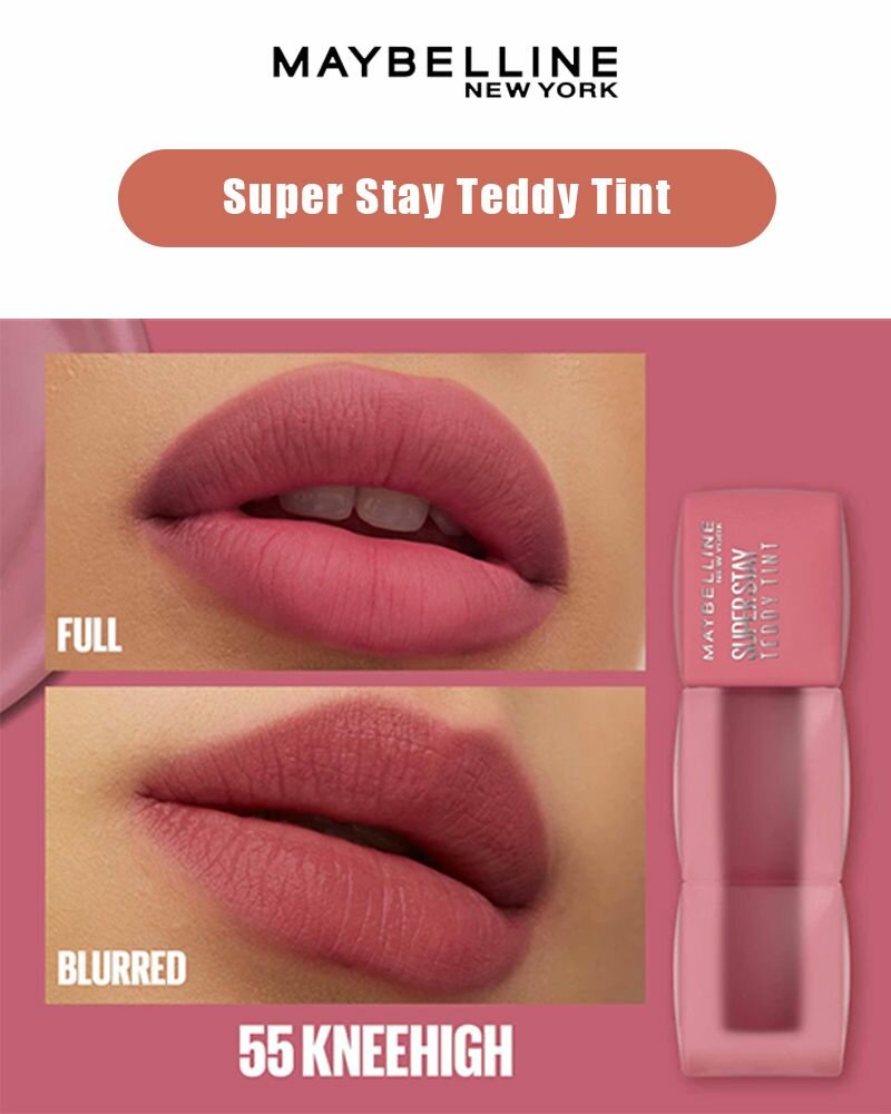 Помада на губах Maybelline Super Stay Teddy Tint , Матовая, стойкая белизна - 55 Knee High