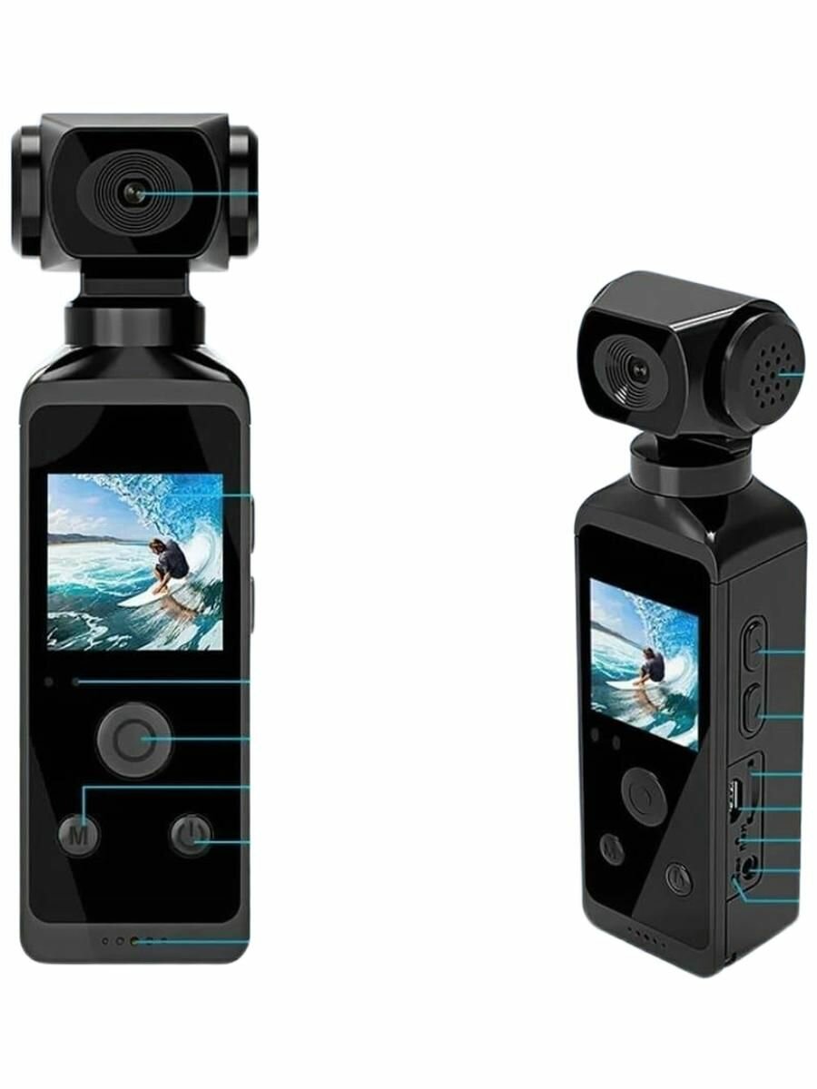 Портативная экшн-камера 4K: объектив с углом обзора 270