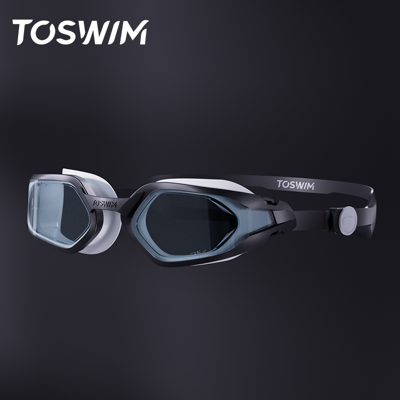 Плавательные очки TOSWIM Black Cloud прозрачные с антизапотевшим покрытием, UV-защитой, индивидуальной коррекцией 500