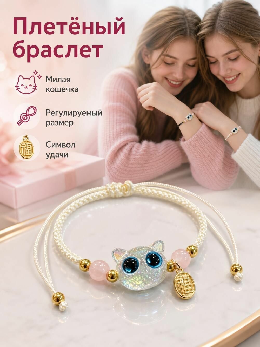 Плетеный браслет, агат синтетический, искусственный камень