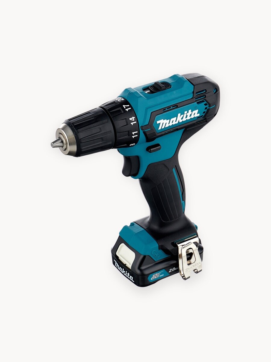 Шуруповерт аккумуляторный Makita DF333DWAE, 2 АКБ * 2.0 Ач+ЗУ+кейс, CXT 12V max, 30 Н. м, 2 скор, эл. тормоз