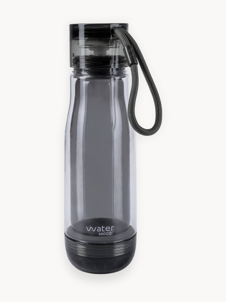 Стеклянная бутылка для воды MOOZI water с двойными стенками 450 мл, цвет серый