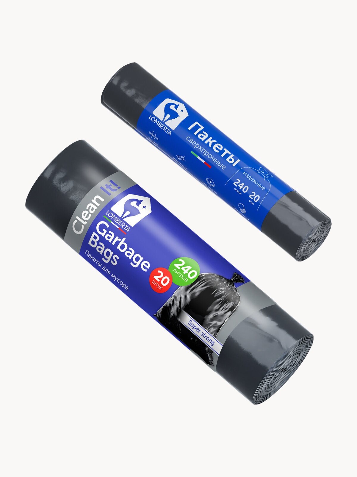 Мешки для мусора Lomberta, плотные в рулоне, для строительного мусора, 240 л, 100 шт.