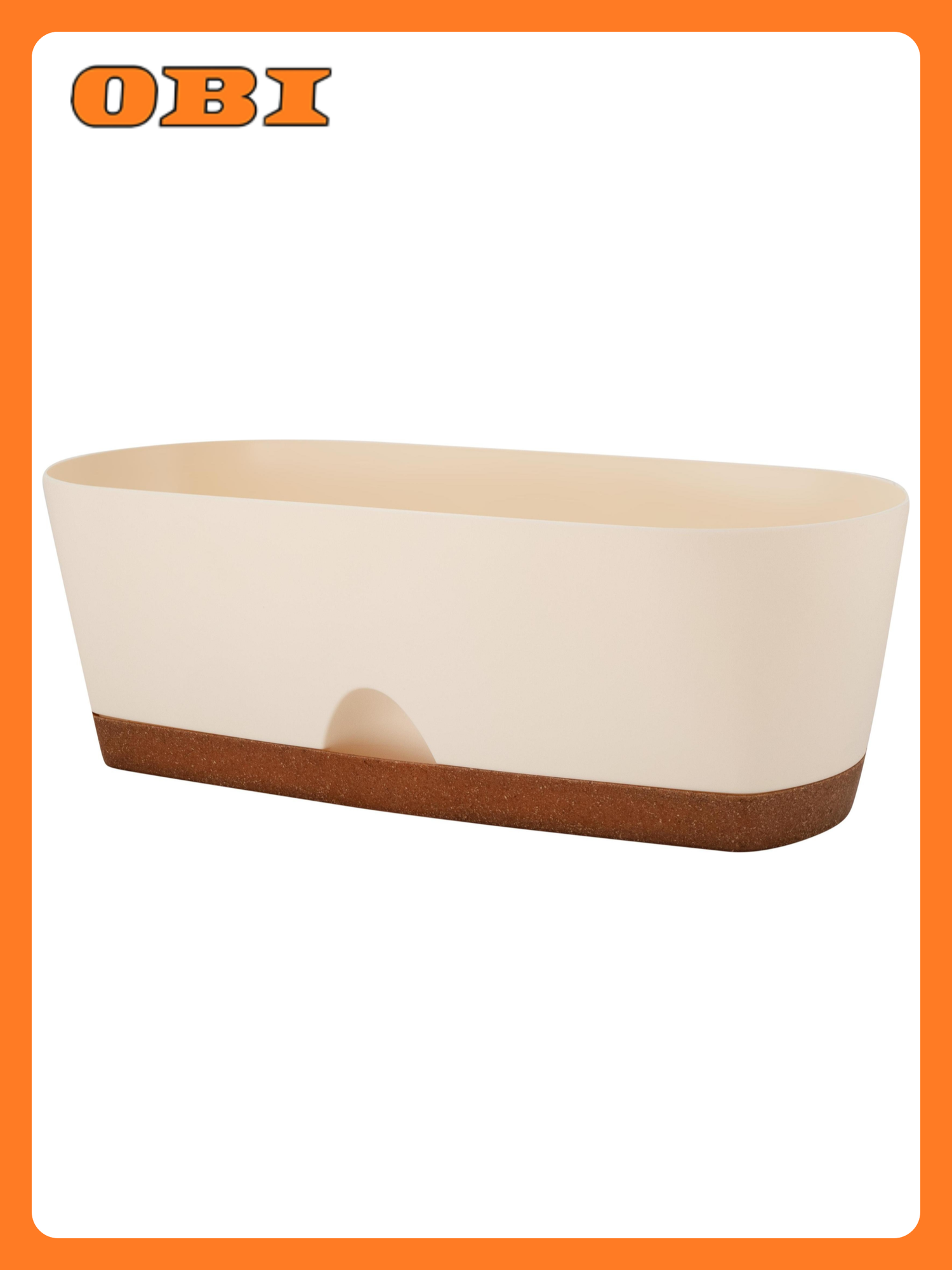 Балконный ящик Ingreen Wood 40 см сливочный/бук