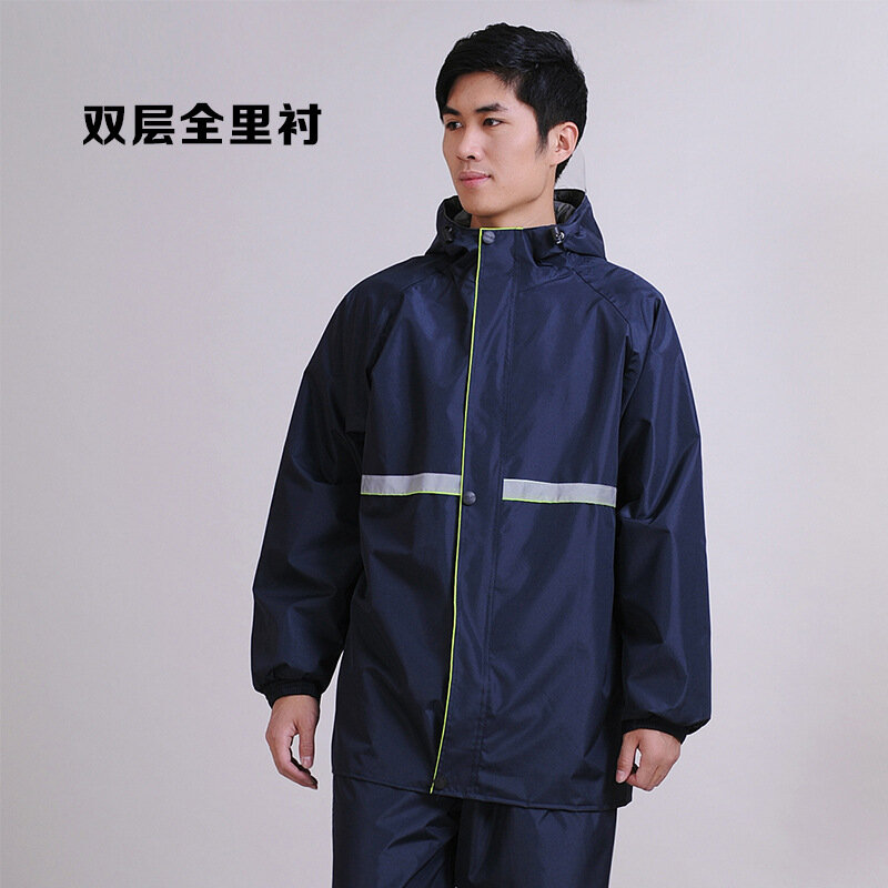 Дождевик для мотоцикла и электромобиля двухслойный темно-синий размер L