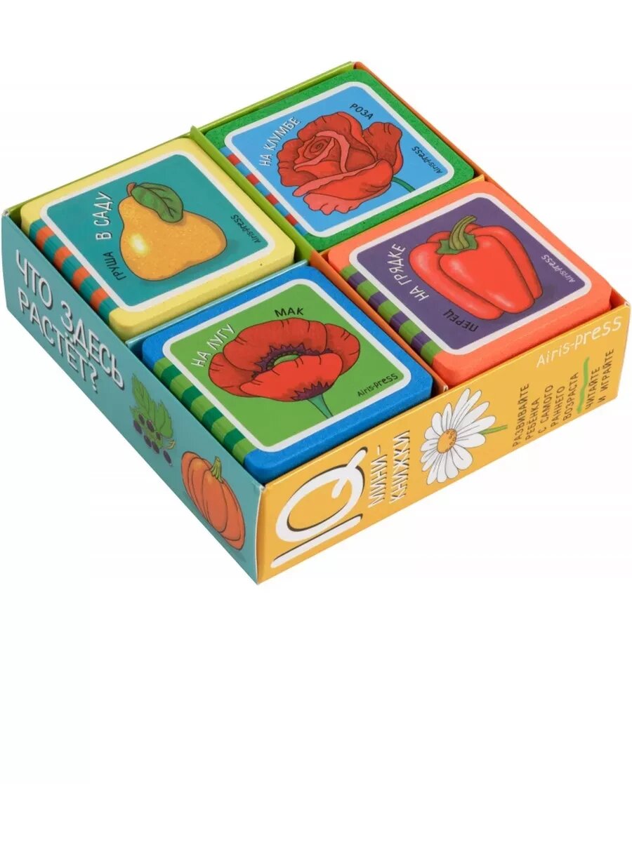 Мини-книжки ЭВА. Что здесь растёт? (Комплект из 4 книг), Айрис-пресс