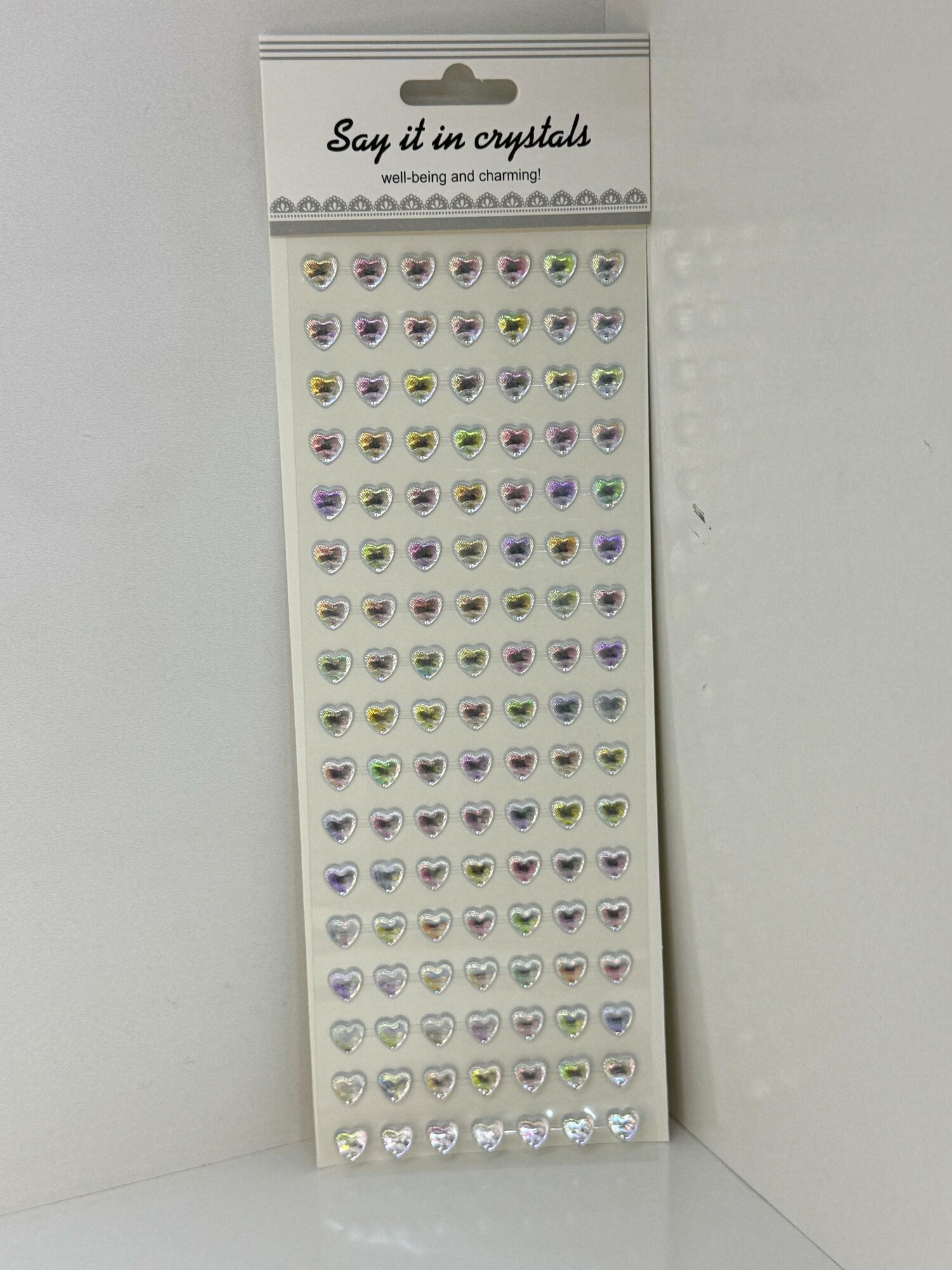 Наклейки-стразы самоклеящиеся "Сердечки" для творчества, декора и макияжа