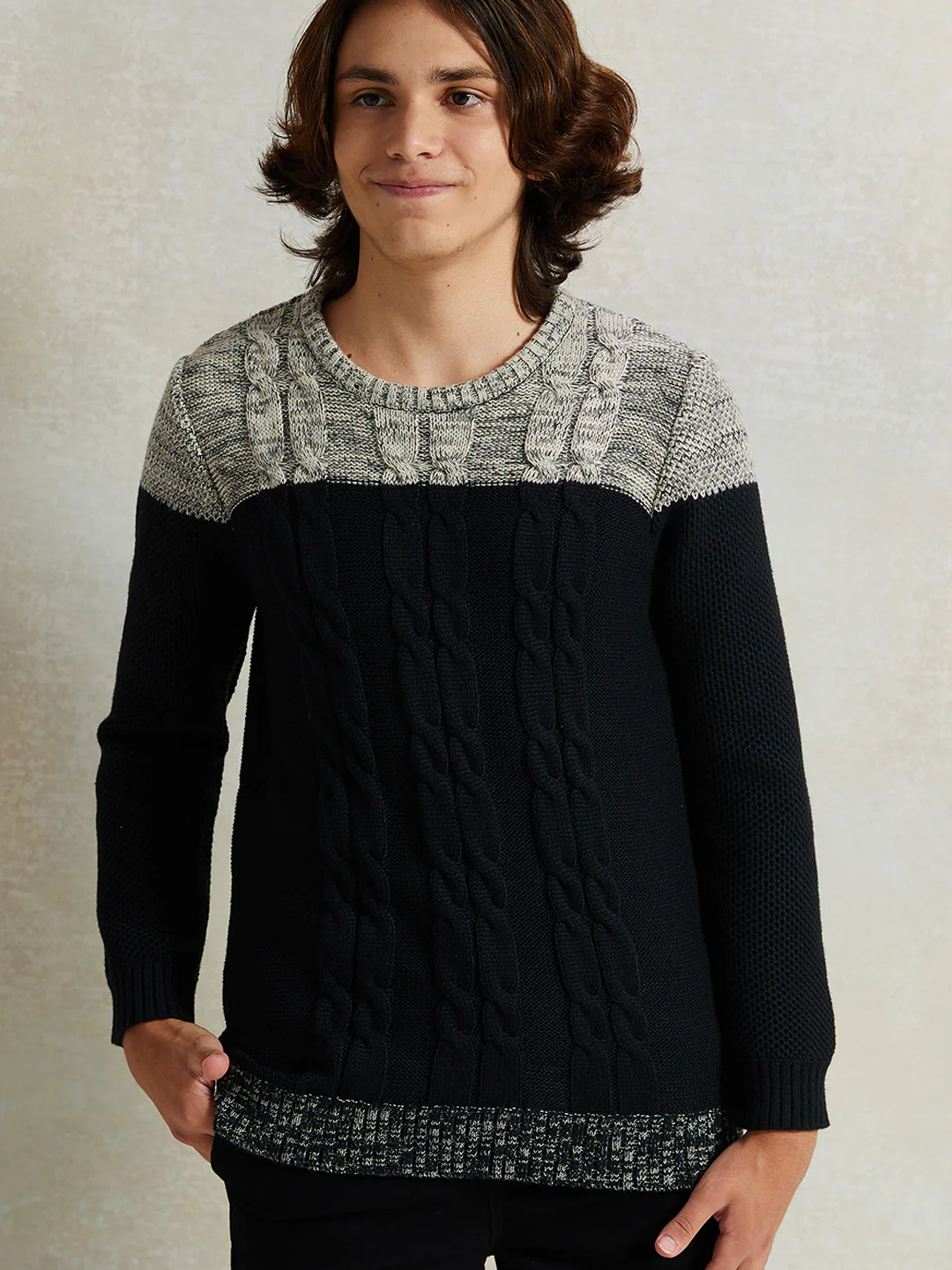 Пуловер REDTAG, размер 15-16 лет, black — фото 1