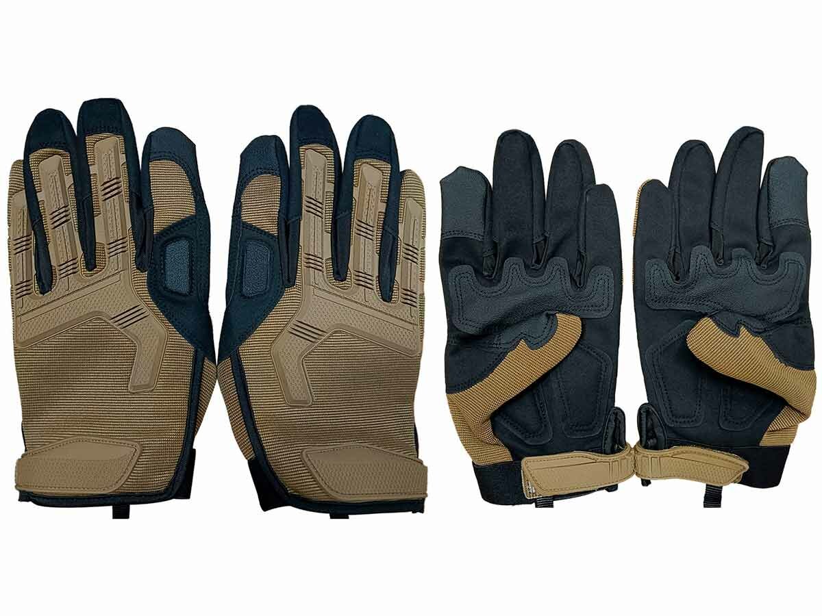 Перчатки тактические нейлоновые размер M, мягкие резиновые вставки, с велкро, песочный