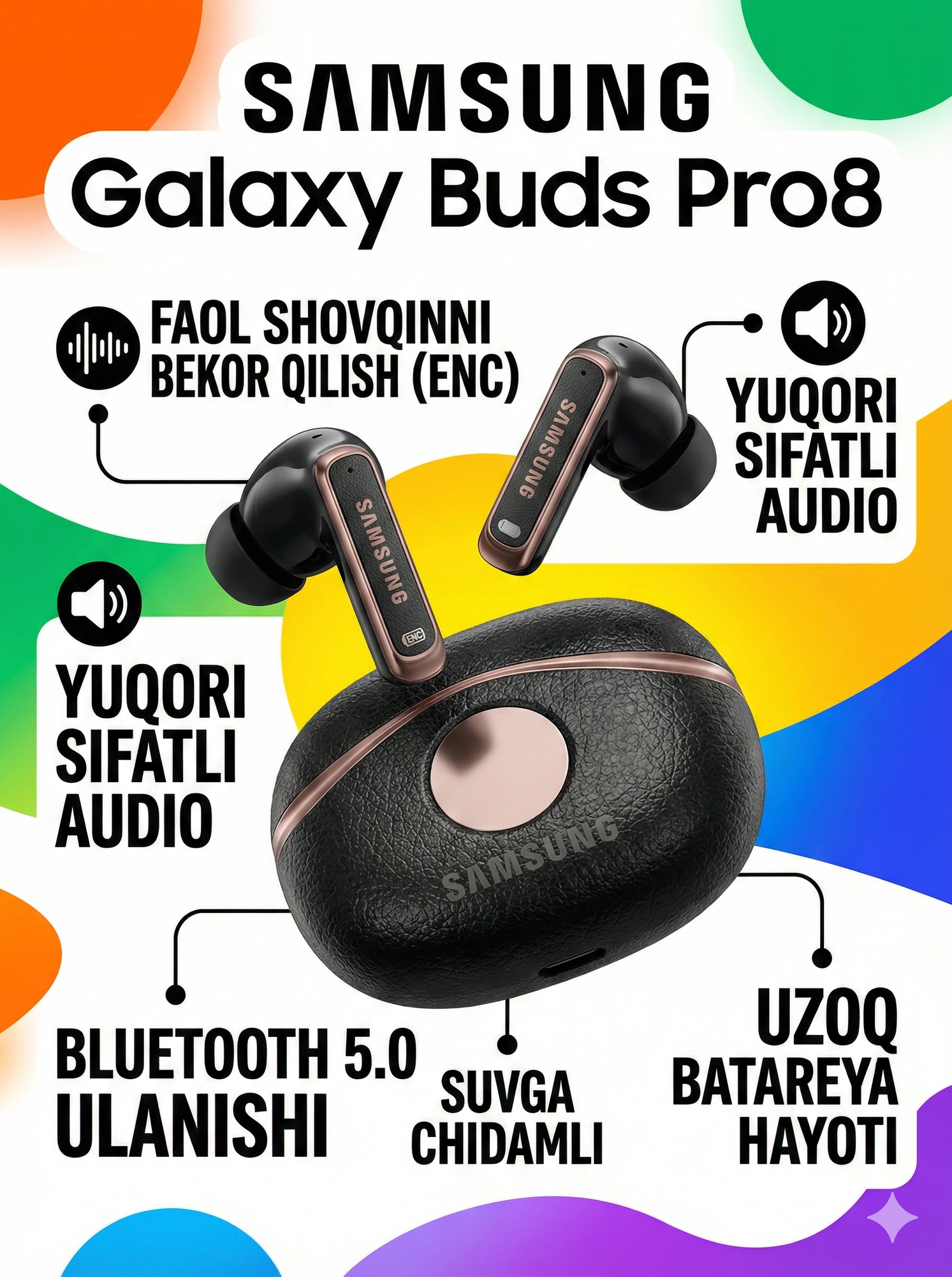 Bluetooth наушники Buds Pro 8 – беспроводной комфорт, мощный звук и долгая батарея