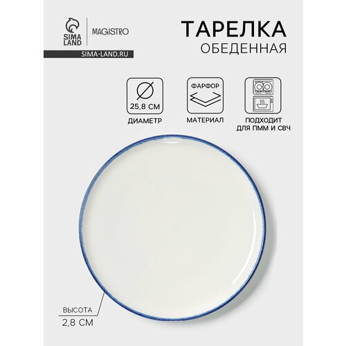 Тарелка для пасты Blue Lagoon 350 мл 265x55 фарфор белая 1804₽