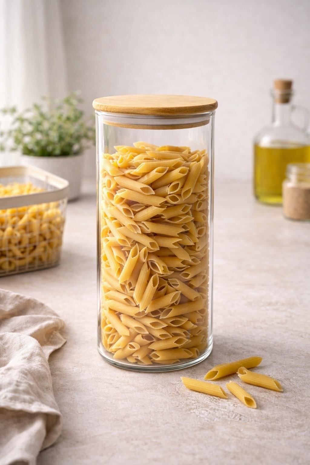 Стеклянная банка с бамбуковой крышкой, 1,5 л Практичная и стильная стеклянная банка