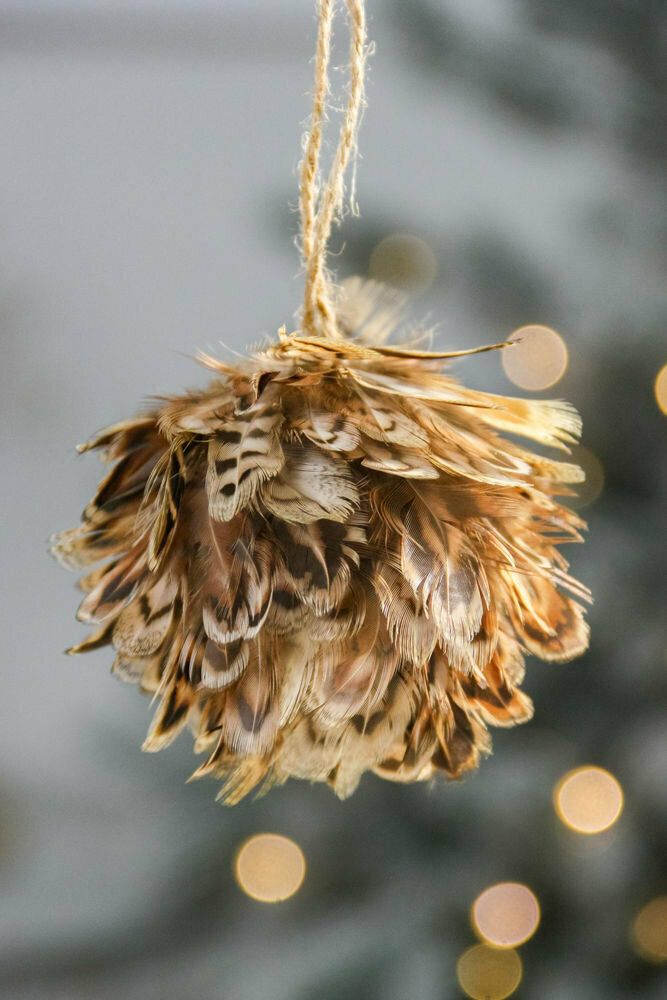 Ёлочное украшение окле, искусственные перья, 8 см, Edelman 1162367