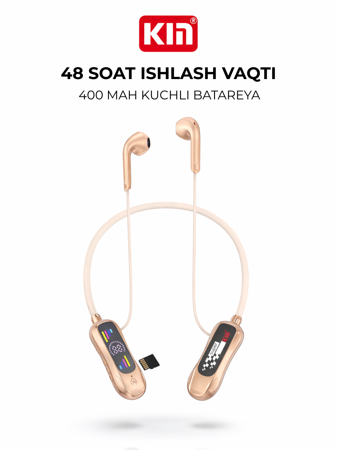 Беспроводные Bluetooth наушники KIN KL99, 400 mAh, до 48 часов