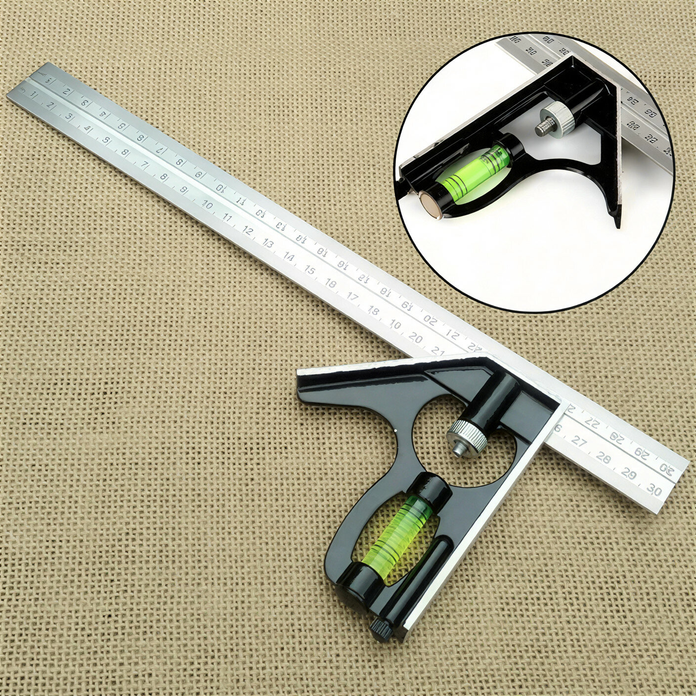 Угольник комбинированный 300 мм (12") со строительным уровнем, Model C