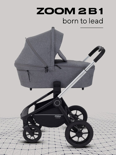 Изображение товара Коляска для новорожденных 2 в 1 MOWBaby ZOOM RA086 Silver Grey
