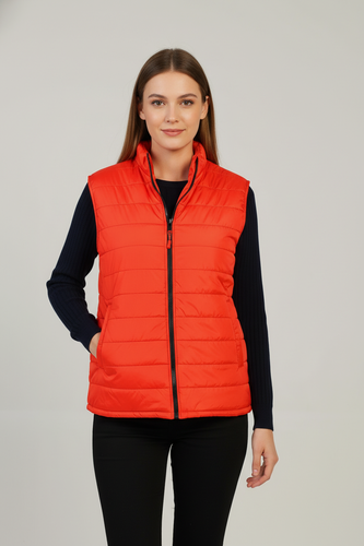 Изображение товара Жилет утепленный стеганый женский/мужской вилан на молнии, размер 56-58, красный