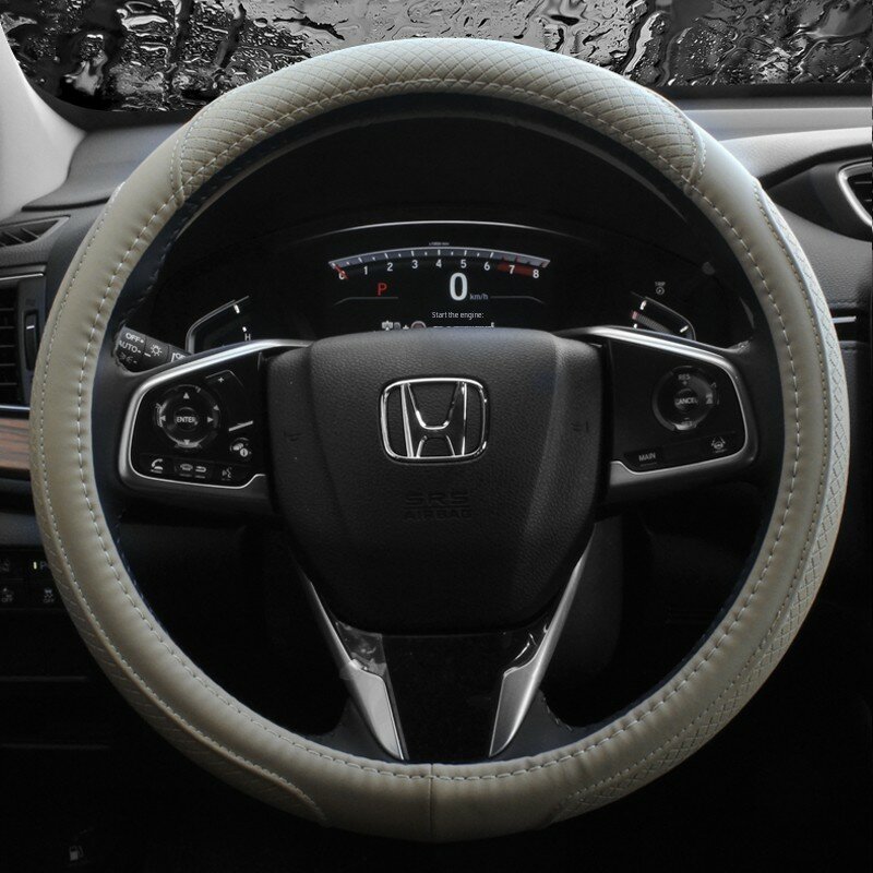Искусственная кожа рулевого колеса для Honda Odyssey 2012-2024, бежевый, подходит круглый год