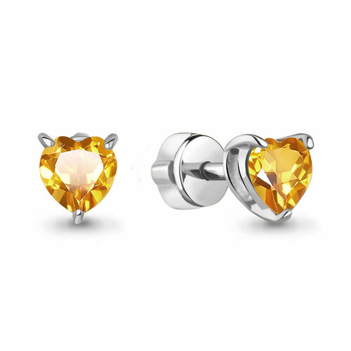 фото Серьги яхонт, серебро, 925 проба, цитрин, , желтый