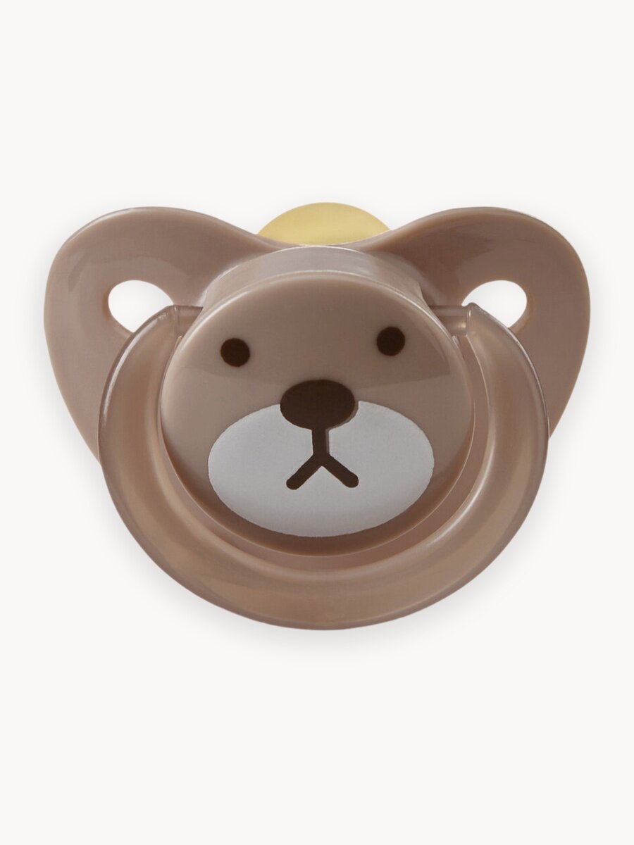 13022, Пустышка латексная от 0, Happy Baby, пустышка ортодонтическая форма, с колпачком, коричневая