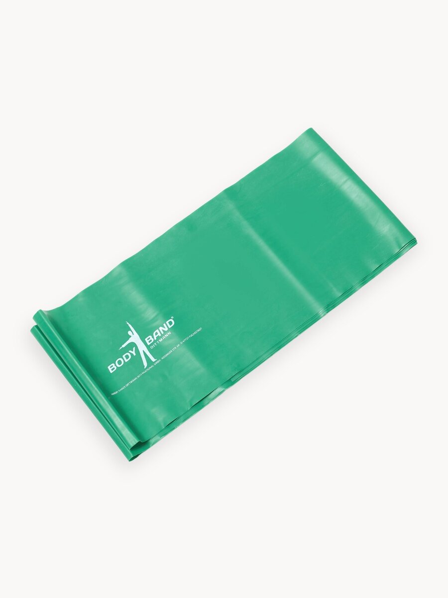 Эспандер ленточный узкий / Лента для пилатеса и фитнеса DITTMANN Body-Band, длина 2 м, высокое сопротивление, зелёный