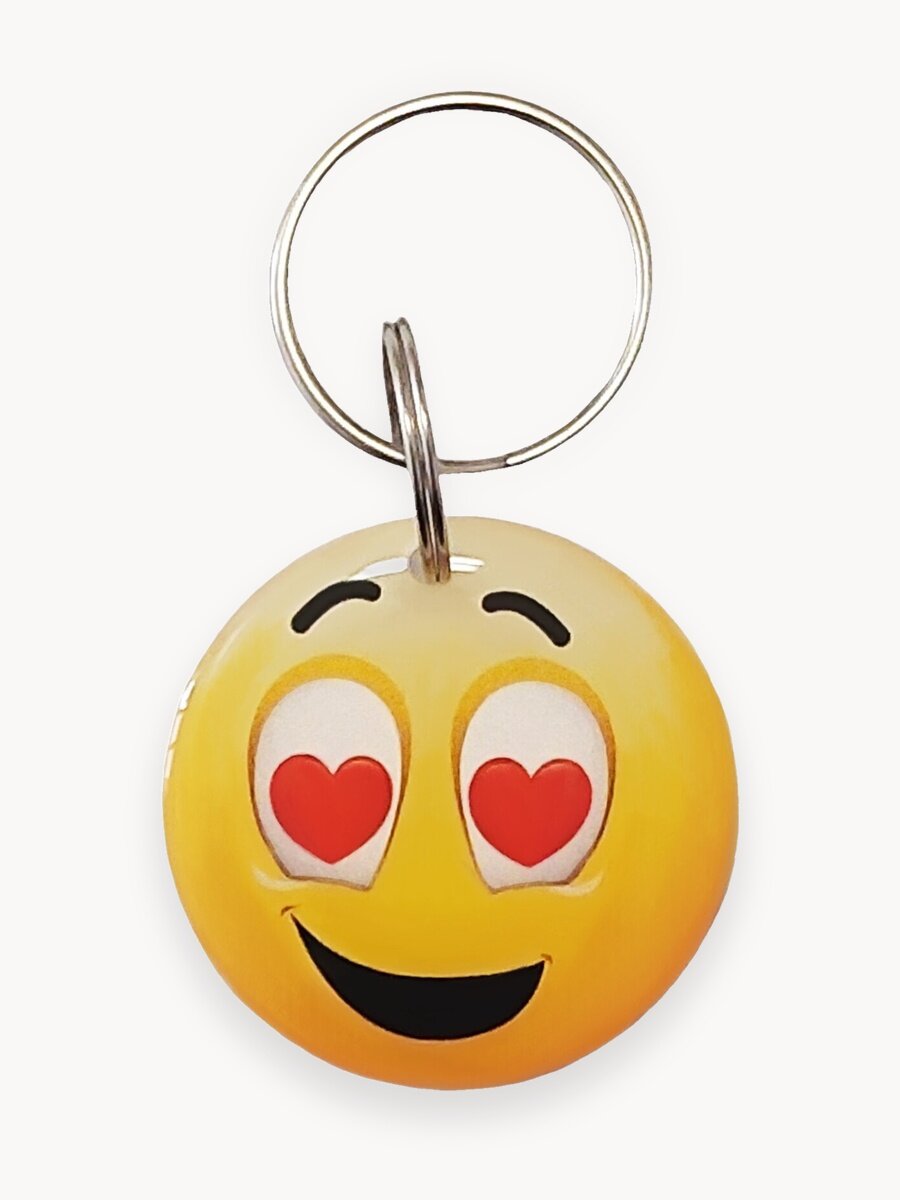 Ключ для домофона Proxy Т5577 Смайлик (1шт) глаза сердечки эпоксидный, перезаписываемый, 125 кГц. Брелок-заготовка для копирования Em-marine (болванка-пустышка)