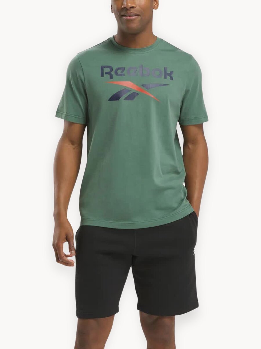 Футболка спортивная Reebok Identity Big Logo, размер S, зеленый,