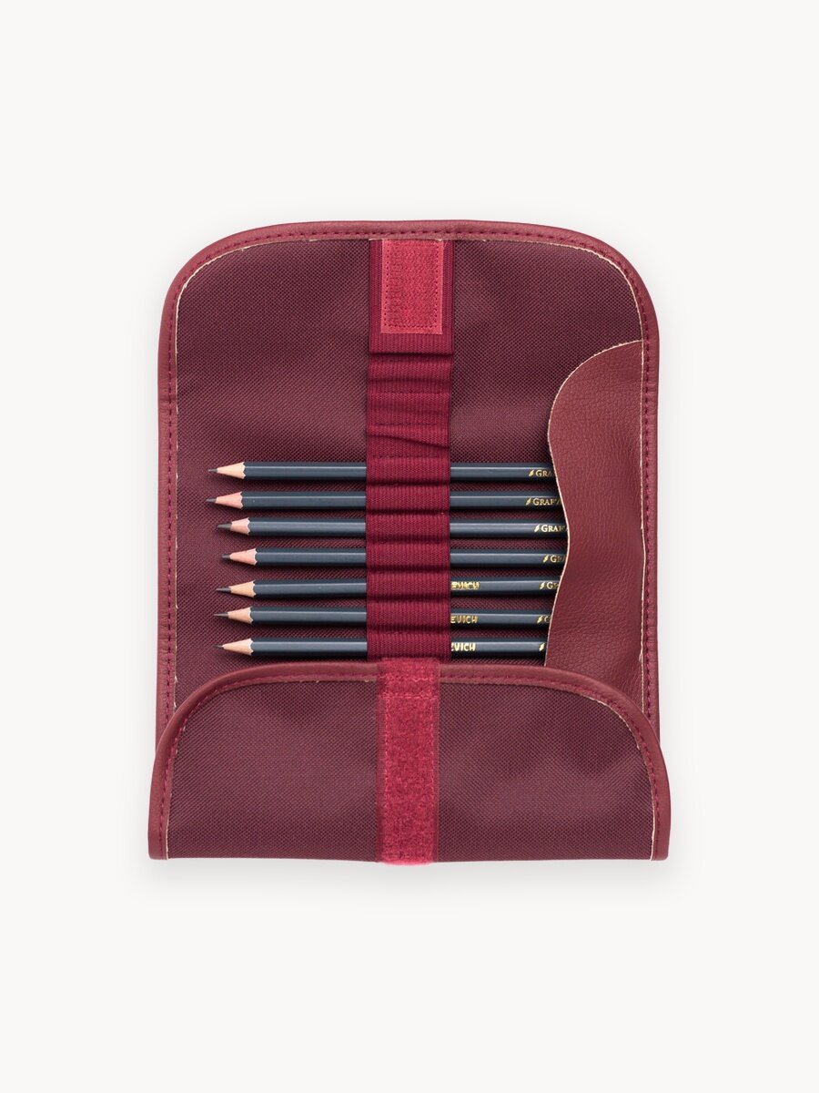 Набор карандашей Малевичъ Graf'Art 8 шт в пенале-скрутке, бордо