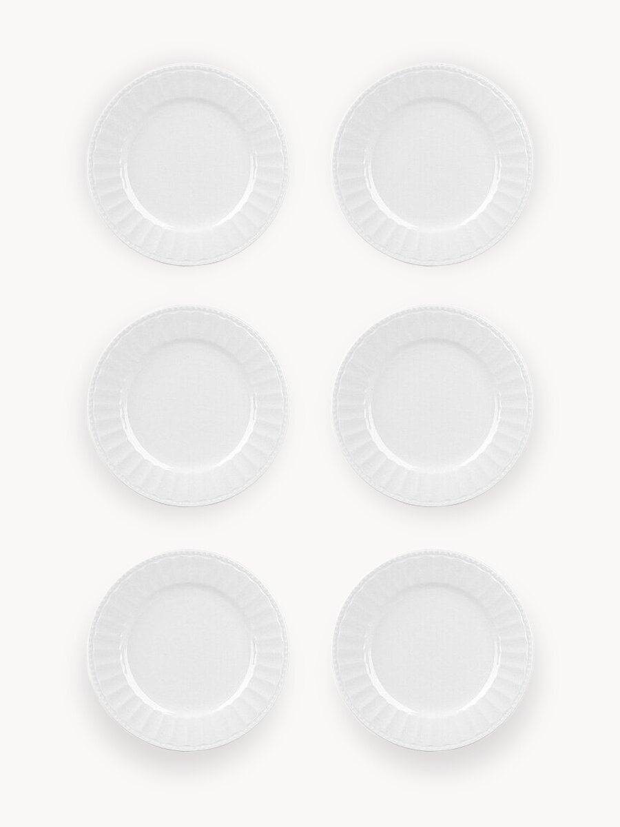 Набор фарфоровых тарелок 6 шт. "Пастила", 21см, белые, Nouvelle, 2740006-Н6