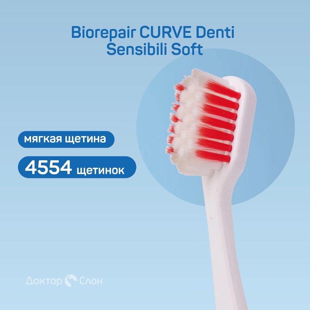 Зубная щетка Biorepair CURVE Denti Sensibili Soft, мягкая, для чувствительной эмали — фото 1