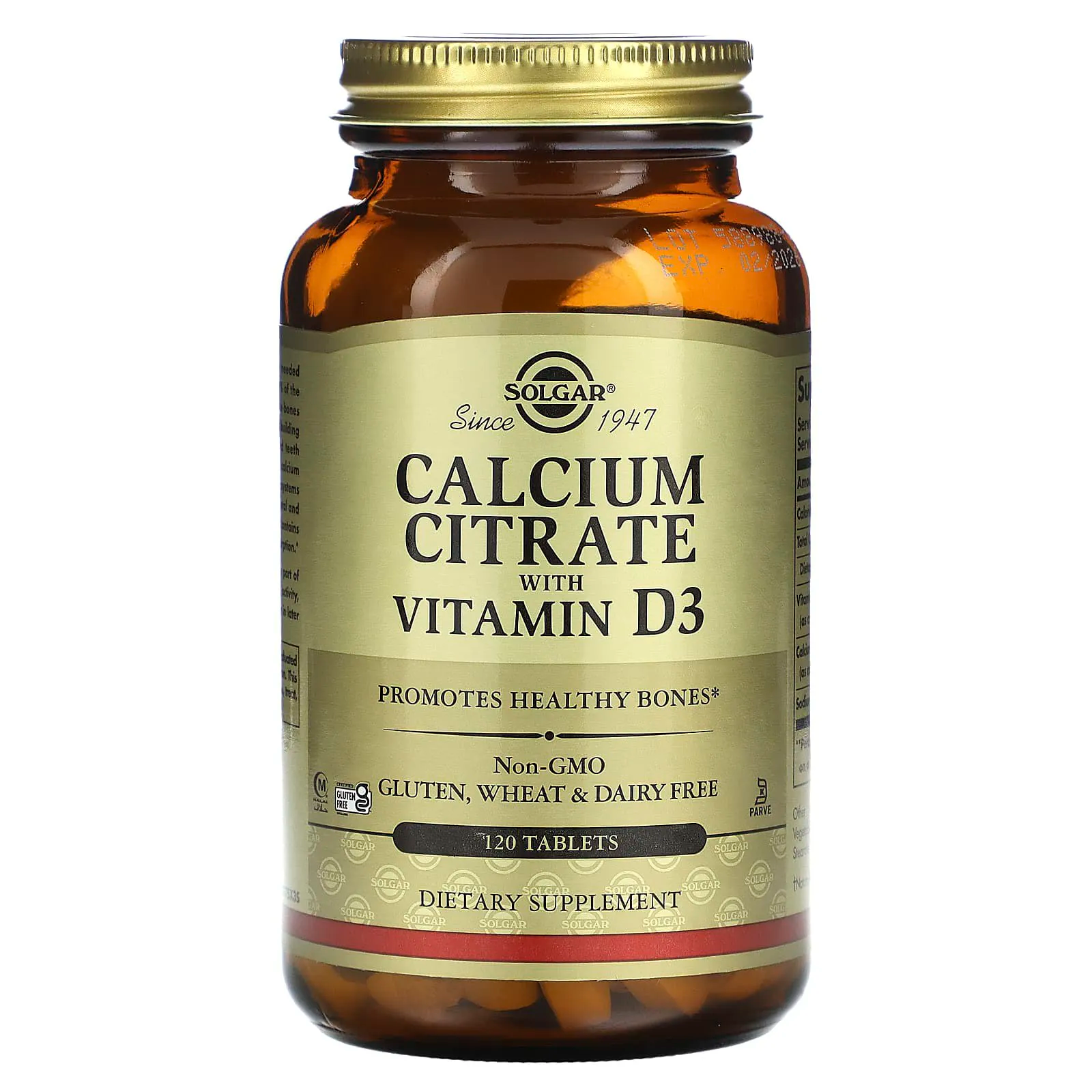 Solgar Calcium Citrate + Vitamin D3, для костей, 120 таблеток (N120)