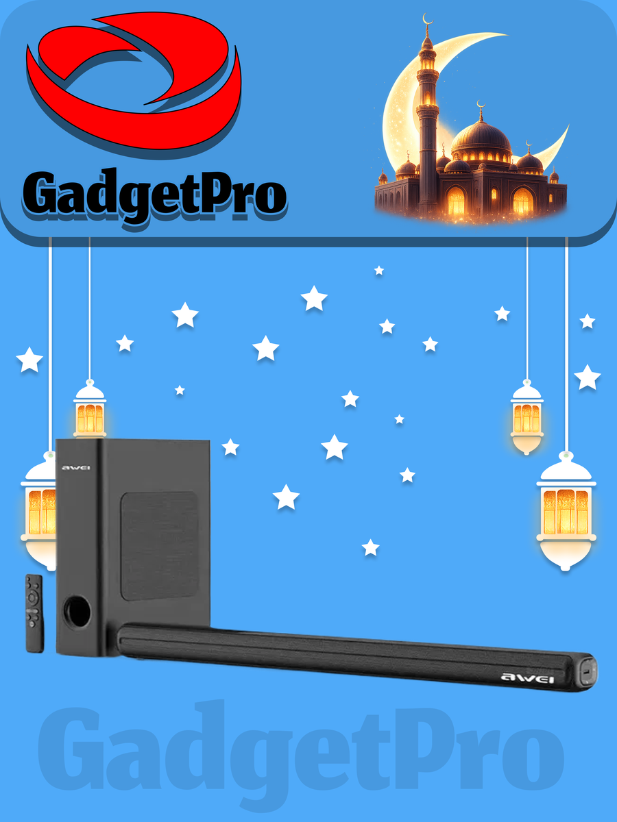 Саундбар AWEI KA25 100W: мощный звук, Bluetooth, для телевизора, черный, современный дизайн.